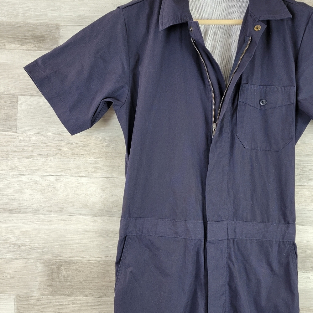 Lands End Navy Short Sleeve Unlined Cover Alls Women's Size XXS - Picture 12 of 16